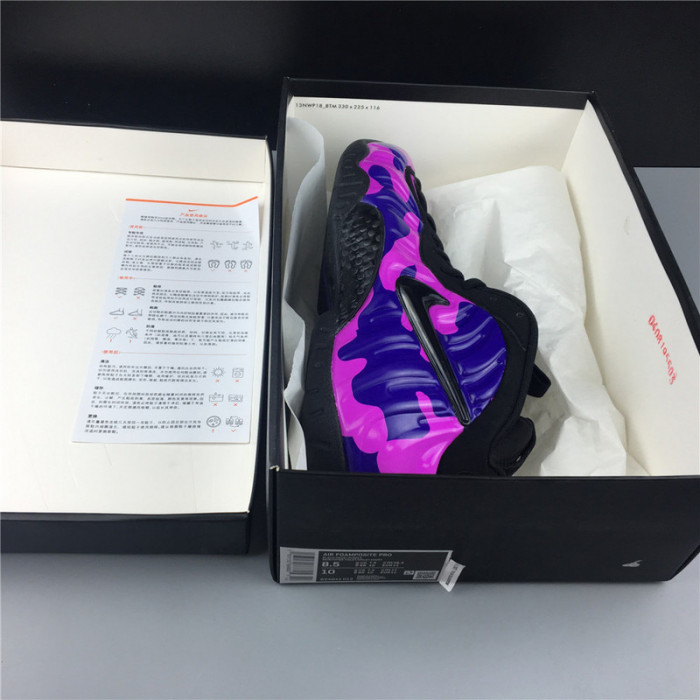 nike air foamposite pro "purple camo" (black) - 624041-012