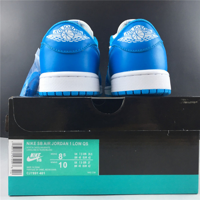 nike sb air jordan 1 low unc cj7891-401